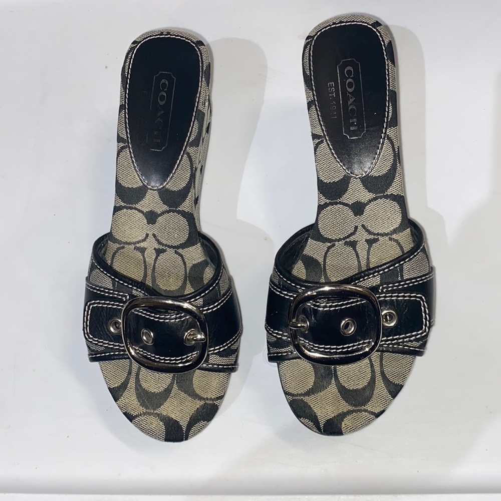 Coach Women Greta Mules Sandals Blue Size 7B